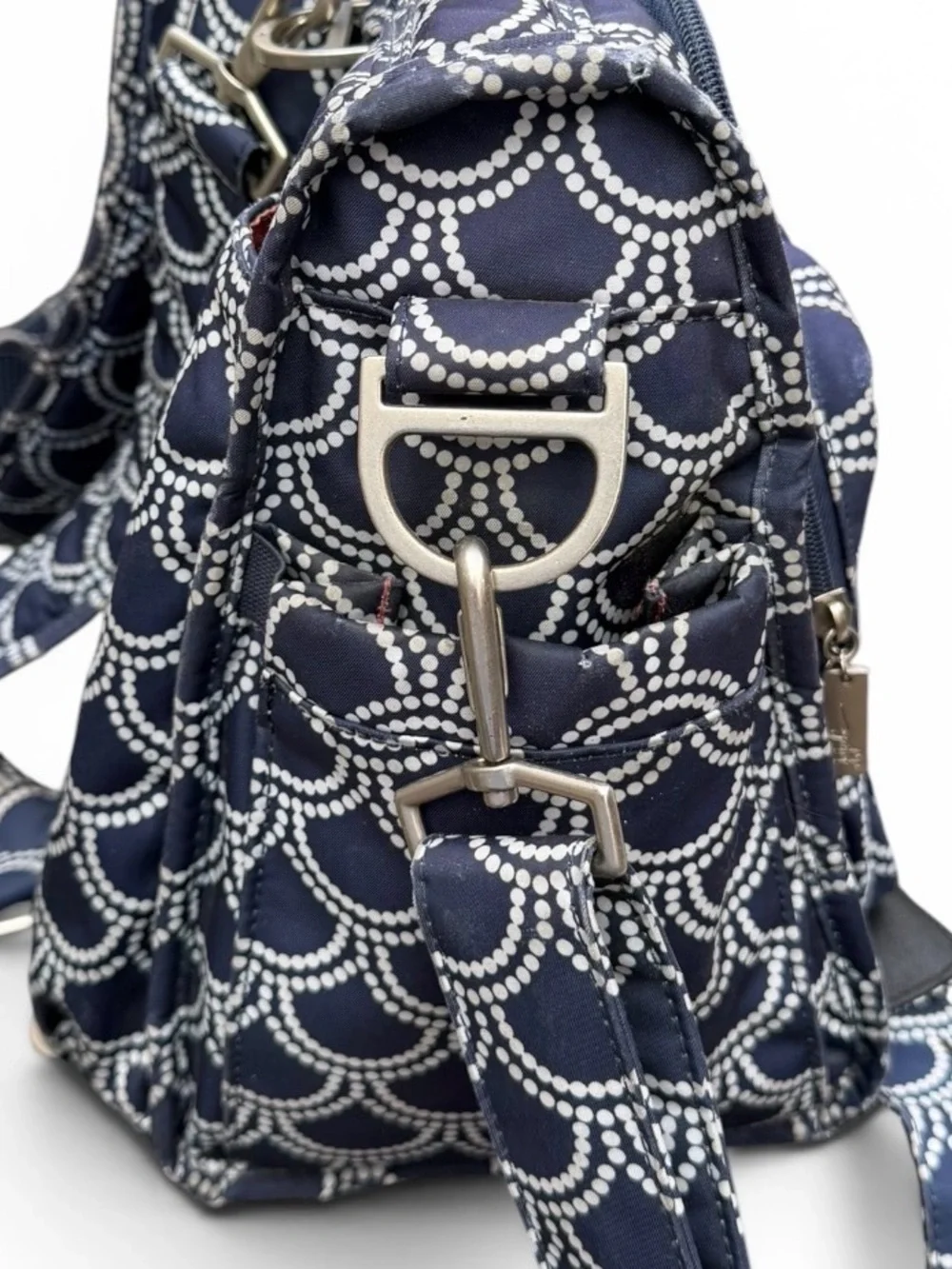 Jujube BFF Diaper Bag Backpack Navy‎ Dot Print Changing Pad